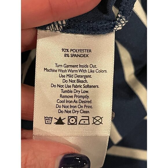 Eddie Bauer Blue And White Striped Sleeveless V Neck Fit And Flare Dress Size S - Picture 8 of 8